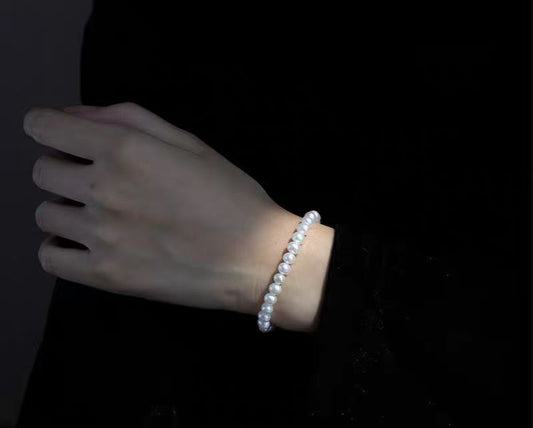 Classic Pearl Bracelet | 6–7mm Natural Freshwater Pearls | 14K Gold-Filled Clasp | Minimalist & Versatile Everyday Jewelry for Women