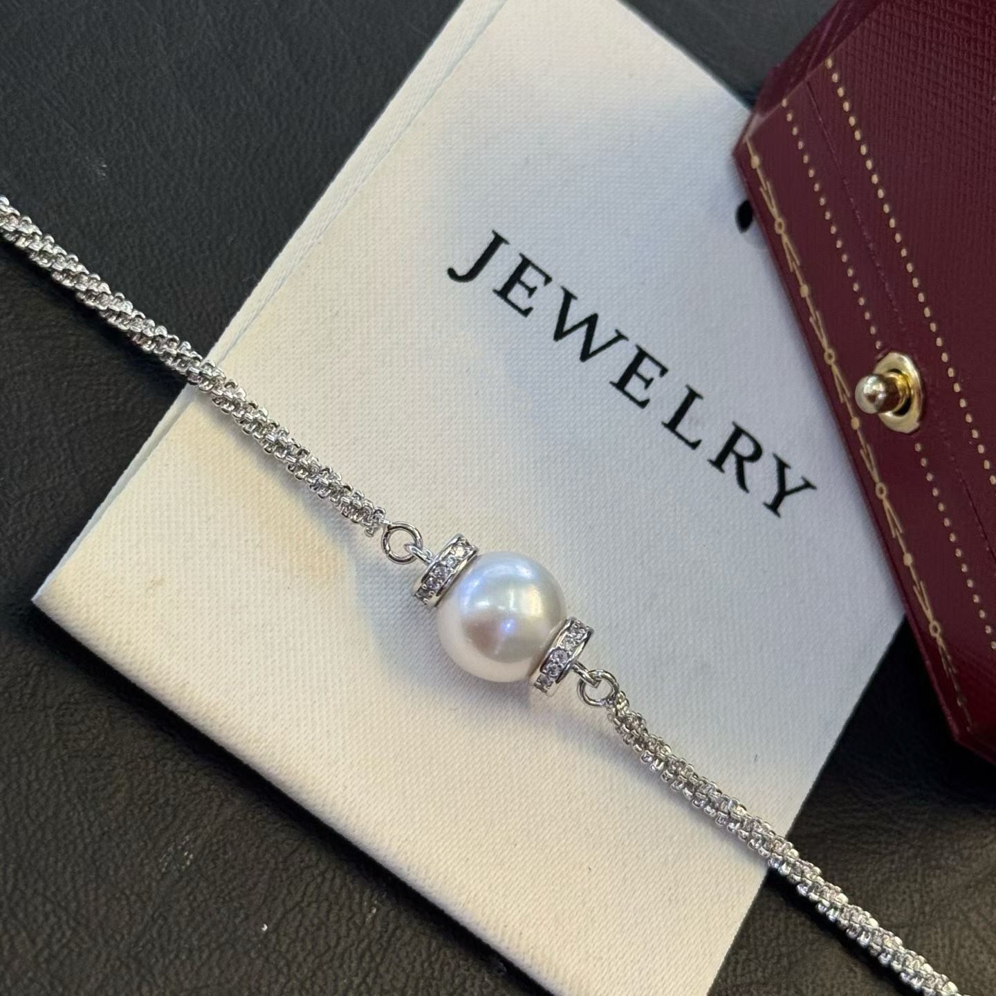 Rope Chain Pearl Bracelet | 10–11mm Genuine Freshwater Pearl | 14K White Gold Filled | Elegant Minimalist Jewelry