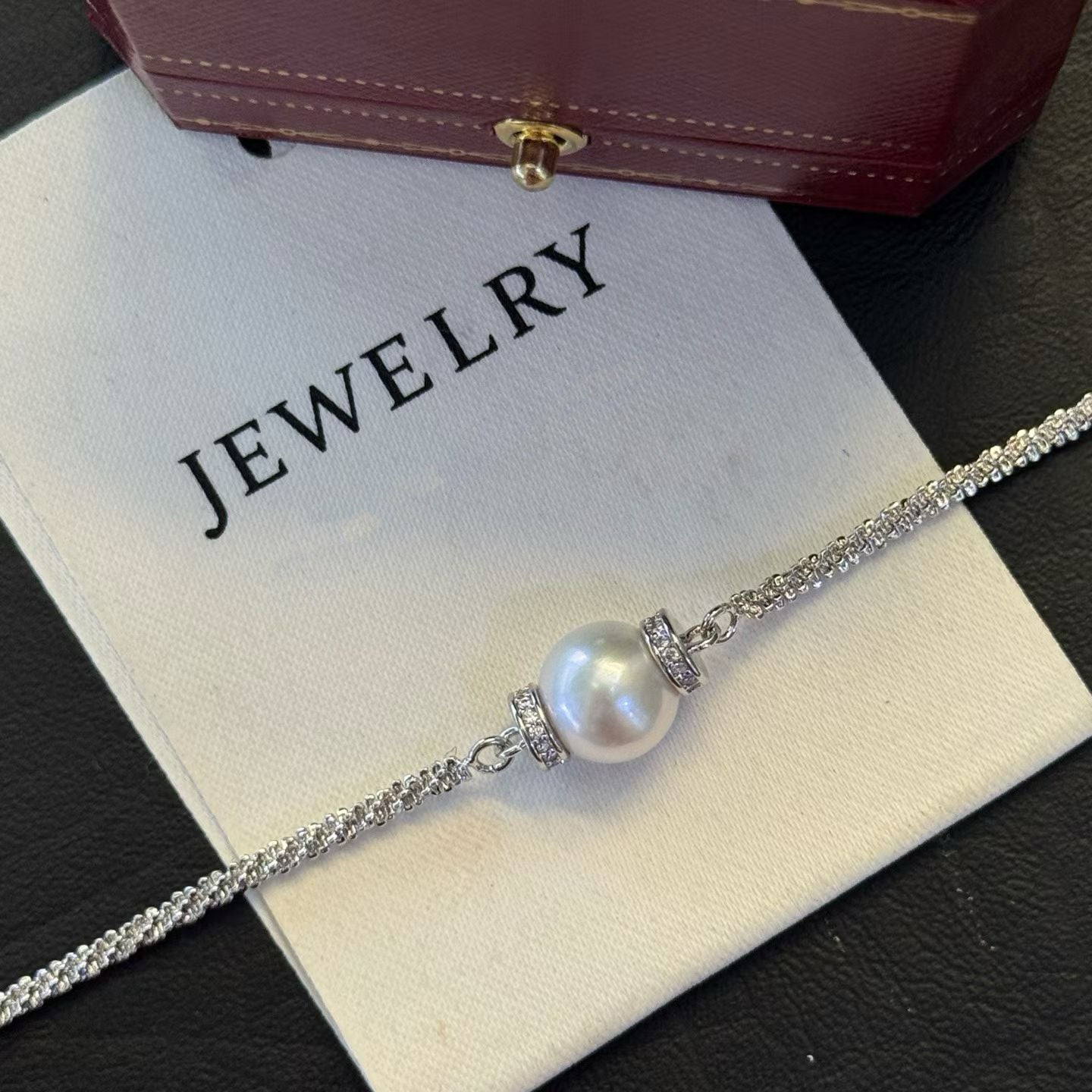 Rope Chain Pearl Bracelet | 10–11mm Genuine Freshwater Pearl | 14K White Gold Filled | Elegant Minimalist Jewelry